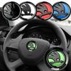 YSAG7 Car Steering Wheel Black Emblem for Superb RS Fabia Kodiaq Karoq Octavia A5 A7 Yeti Rapid Decorative Stickers Accessories