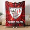Name Custom Athletic Club Print Flannel Blanket High Quality Warm Comfortable Cover for All Seasons Perfect for Gifts Home Decor