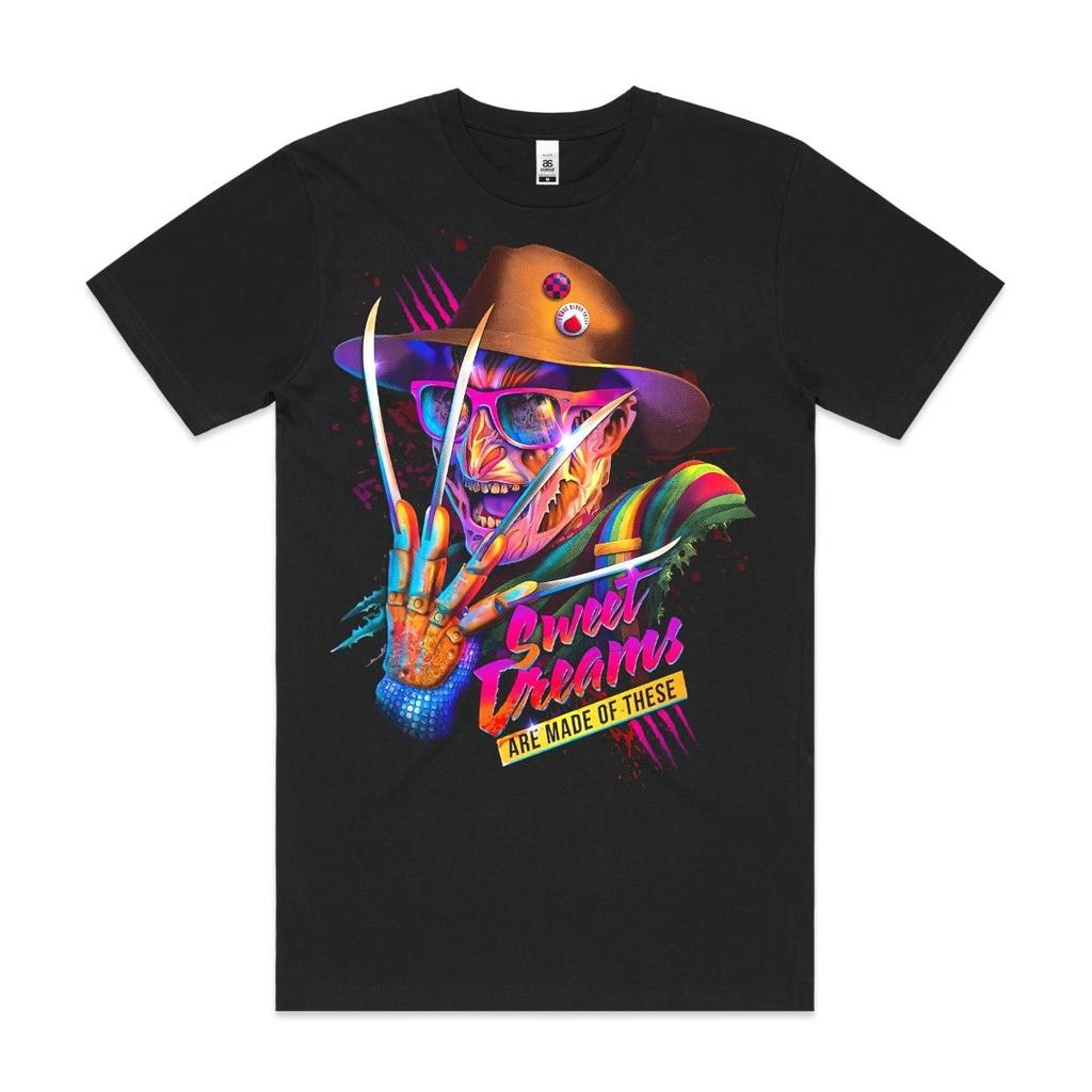 Freddy Krueger V3 Horror Movies T-Shirt Cotton Block Tee Men Women Summer Men's T-Shirt Black Crew Neck Cotton Tee