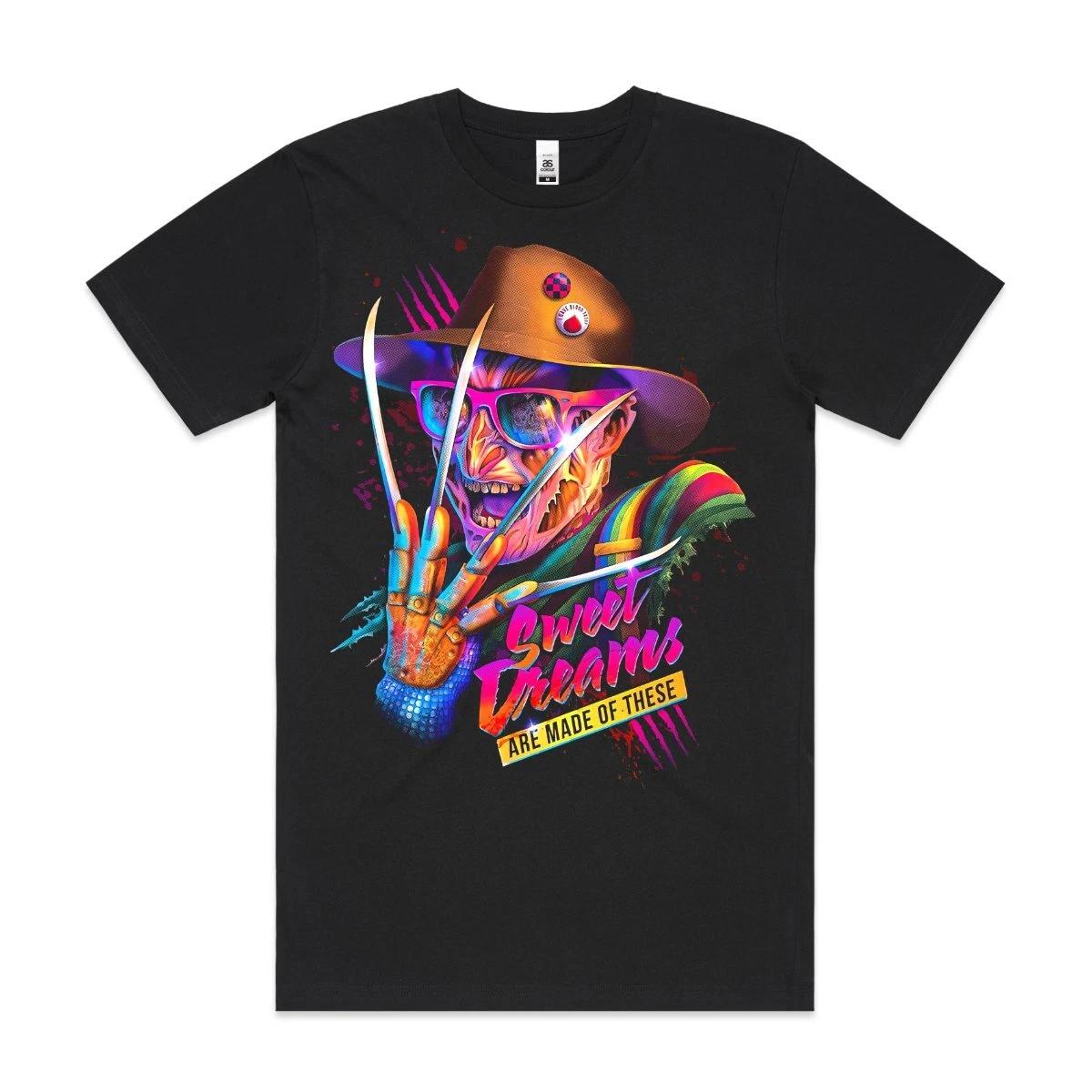 

Freddy Krueger V3 Horror Movies T-Shirt Cotton Block Tee Men Women Summer Men s T-Shirt Black Crew Neck Cotton Tee 4XL