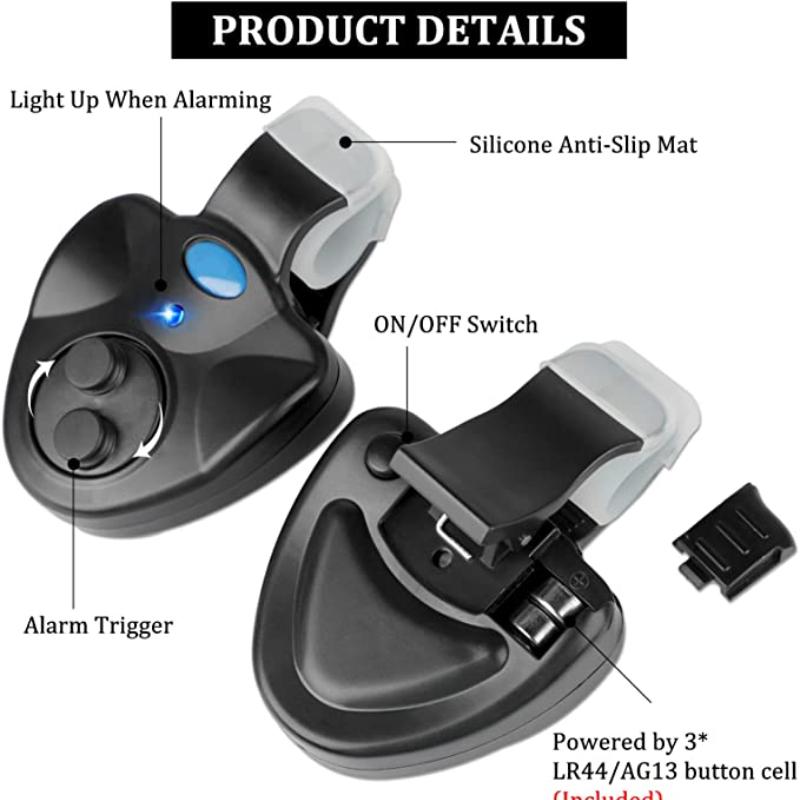 New Carp Fishing Clip Set Rod Electronic LED Light Indicator Fish Bite Sound Alarm Bell Sensor Fishing Accessories for Rods