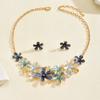 Boho Beach Colorful Enamel Starfish Shell/Flower/Flower Statement Jewelry Set Dopamine Necklace Earrings Summer Vacation Jewelry