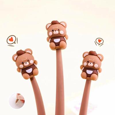 1 penna gel Coffee Bear Shake da 0,5 mm, inchiostro a sfera nero, per scrivere materiale scolastico per ufficio