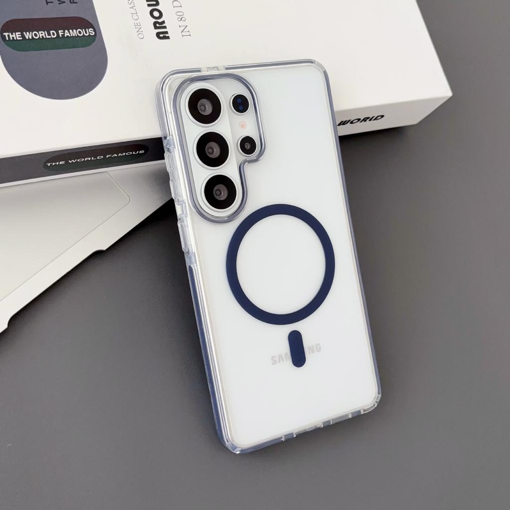 Applicable To Samsung S26Ultra Mobile Phone Case Ice Crystal Two-in-one Magnetic Charging S25U High Transparency and Anti-drop Simple