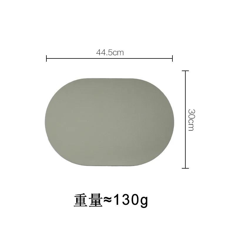 Home Use Solid Color Semi-PU Leather Placemat Waterproof Oil-Resistant Heat-Resistant Table Mats Dining Hotel Settings