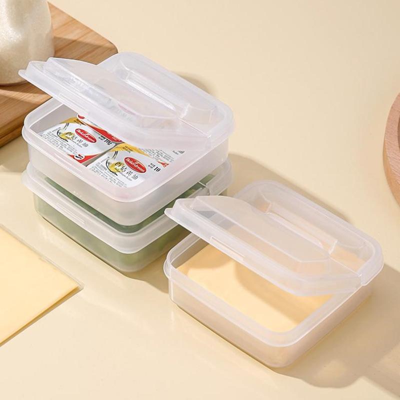 Transparent Butter Cheese Slice Storage Box Portable Refrigerator Fruit Vegetable Fresh Keeping Storage Box Preservation Box