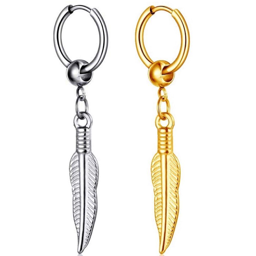 Earrings Simple Feather Fashion Jewelry Korean Style Earrings Men