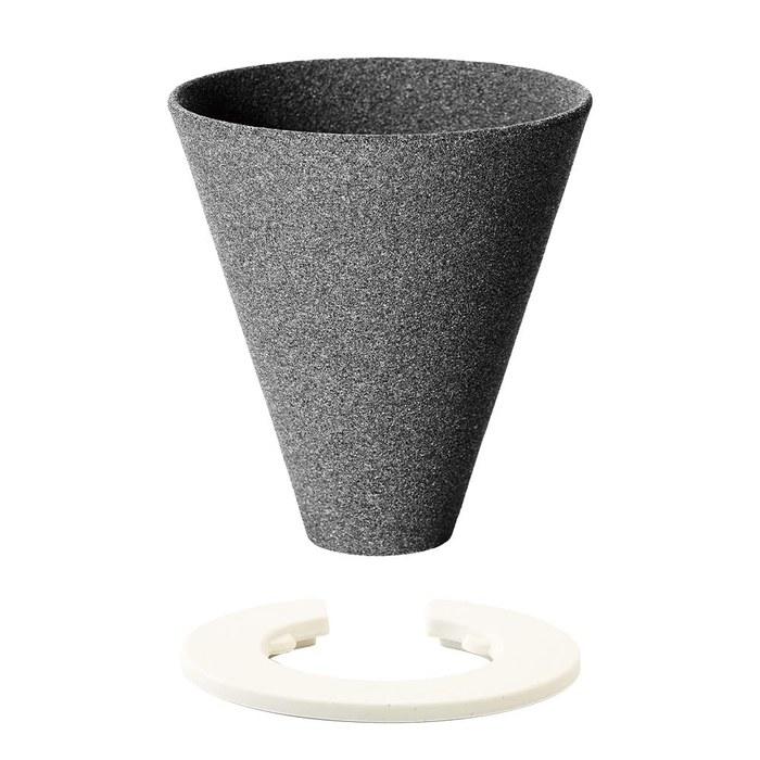 [Ash Concept] cerapotta Ceramic Coffee Filter DP-010 Gray 10 x 10 x 11 cm