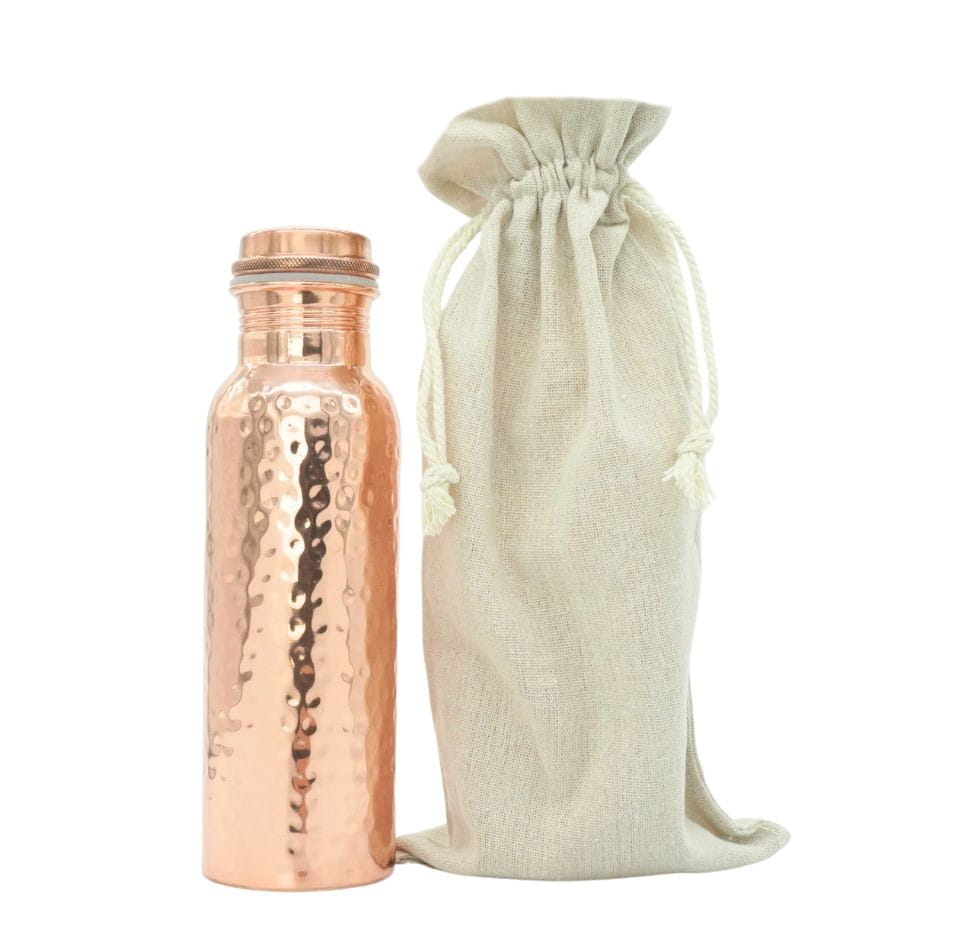 Gisane Premium Hammered Copper Water Bottle 750 ml