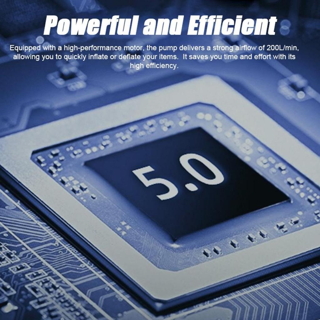 Kabellose Luftpumpe Tragbarer Elektrischer Luftkompressor Aufblas- & Ablasspumpe mit 5 Düsen LED-Licht für Pool Luftmatratze