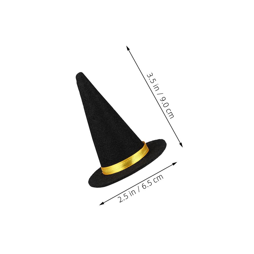 9pc Mini Witch Hats for Halloween Decoration Hat Black Bottle Toppers for Party Favors DIY Wine Bottle Decor Dollhouse Accessory