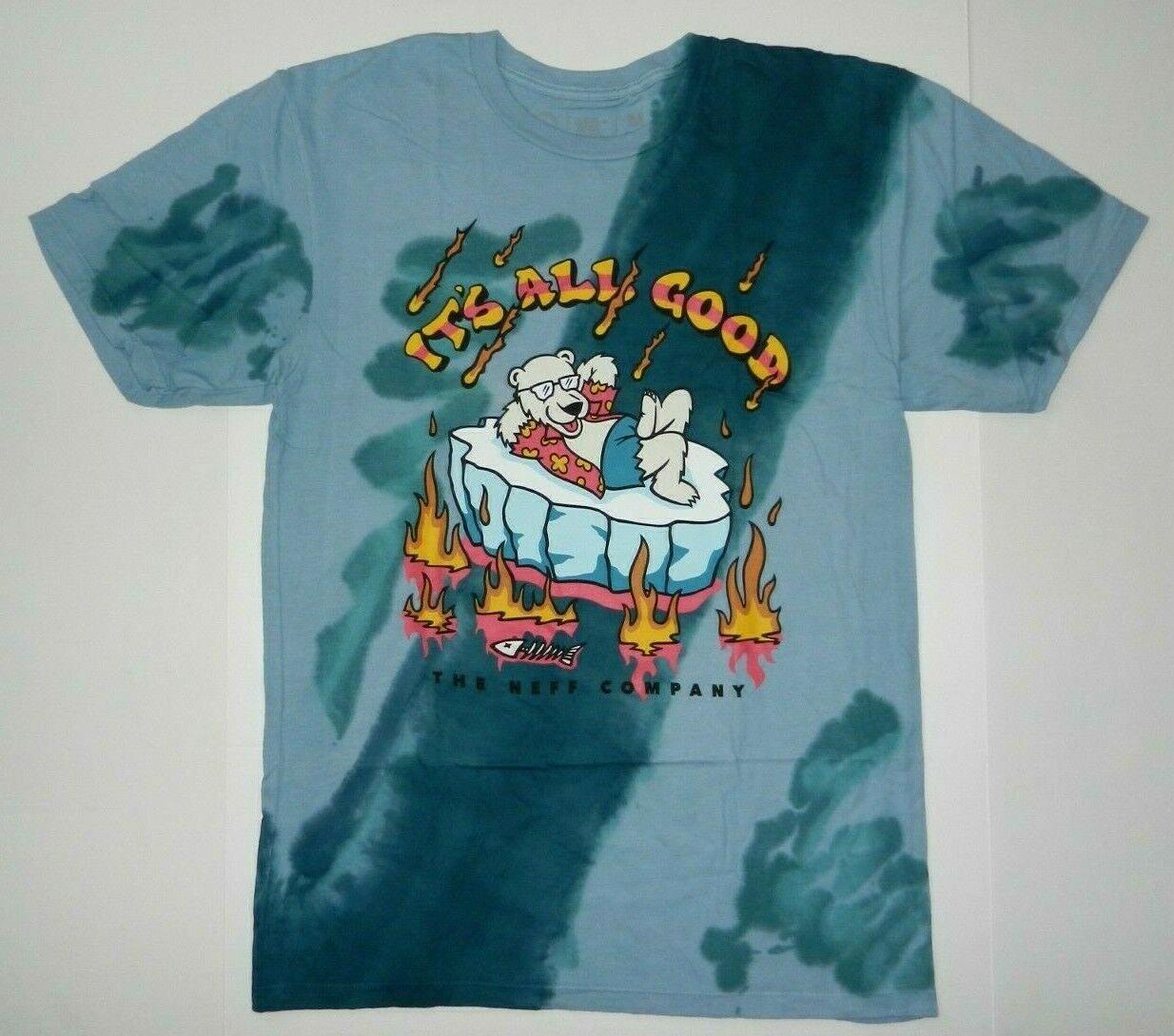 26 NEFF All Good Tie Dye Tee Polar Bear Shirt New Unisex T-Shirt M