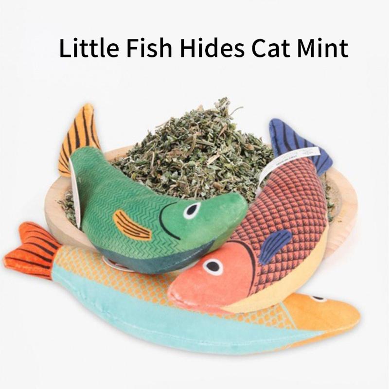 3 Pcs Catnips Toy Fish Toy Soft Chewing Stuffed Animal for Kitten Grinding Toy Fish Shape Catnips Toy Keep Kitten Busy