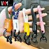 Trendy Woven PU Leather Horseshoe Keychain Pendant - Small Gift Accessory
