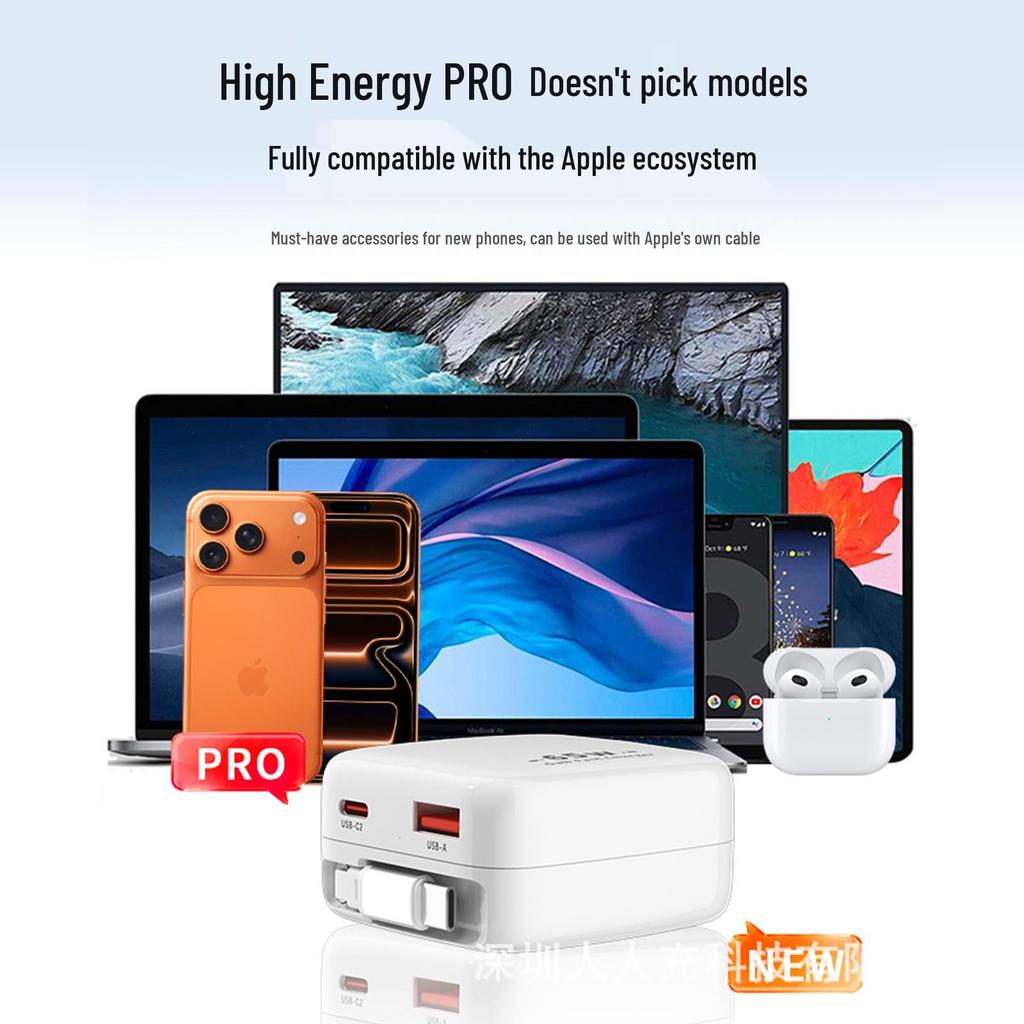 65W GaN PD Fast Charger for Apple & Huawei Devices