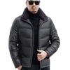 Leather Down Jacket Men's Leather Jacket Winter Down Thickened Short Leather Jacket Men's Jacket Casual