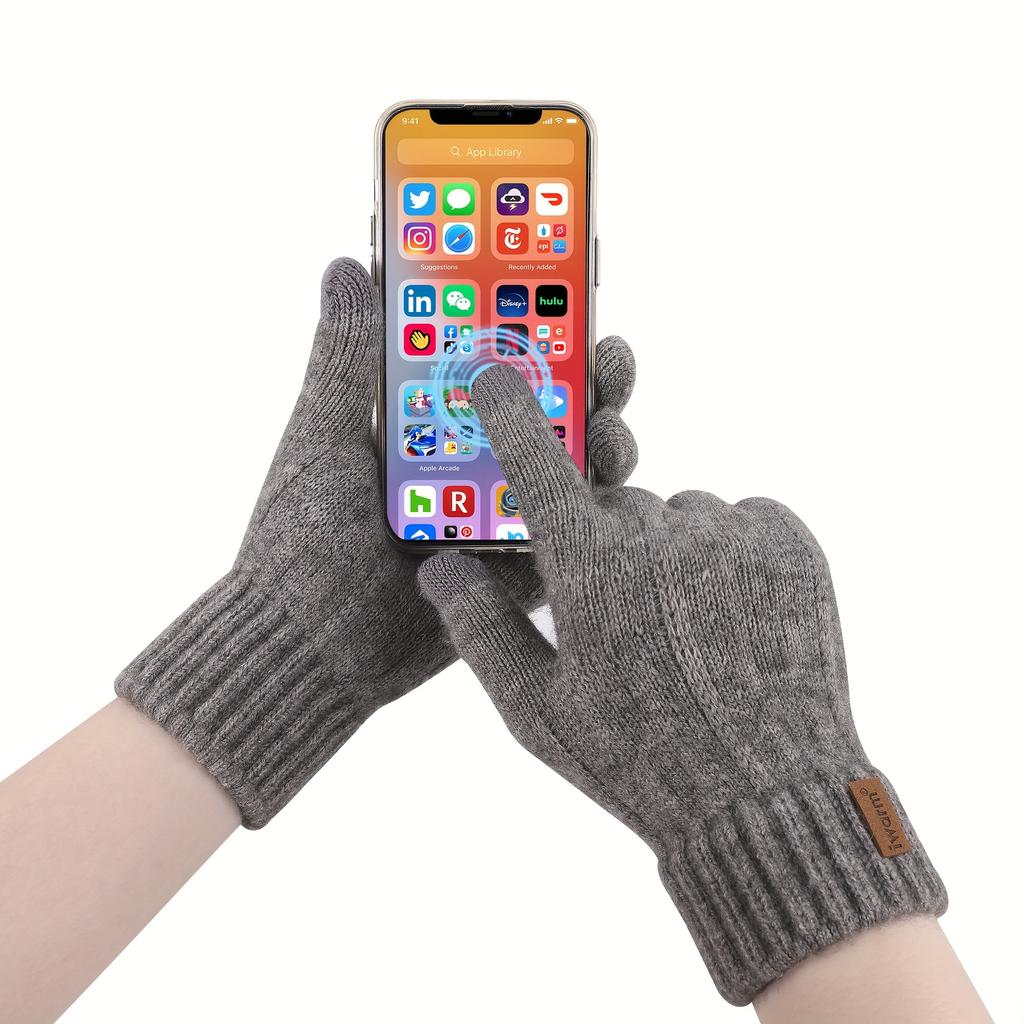 Cozy Unisex Alpaca Wool Touchscreen Gloves - Soft, Warm, and Stylish for Winter - Perfect for Office, Travel, Cycling