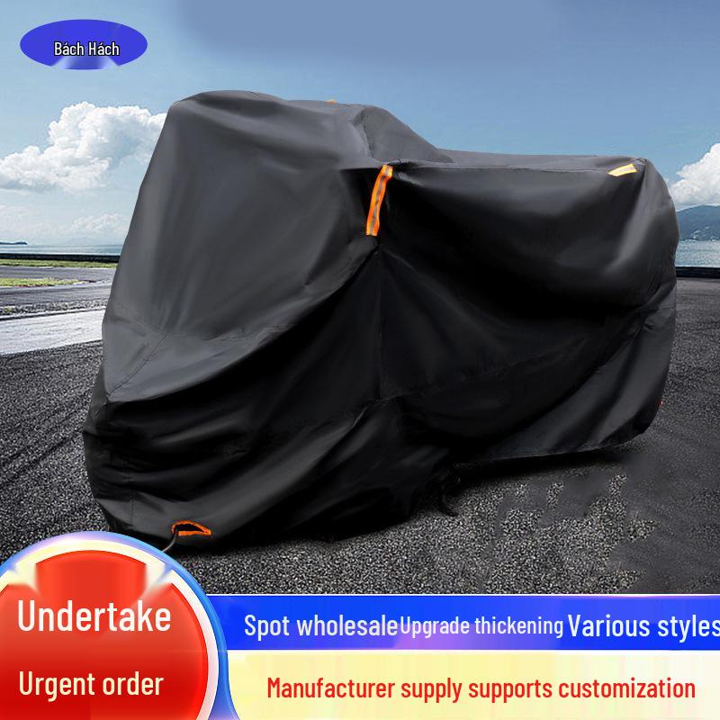 210D Waterproof Motorcycle Cover - Rainproof, Dustproof, Thickened Oxford Cloth Sunshade M чёрный