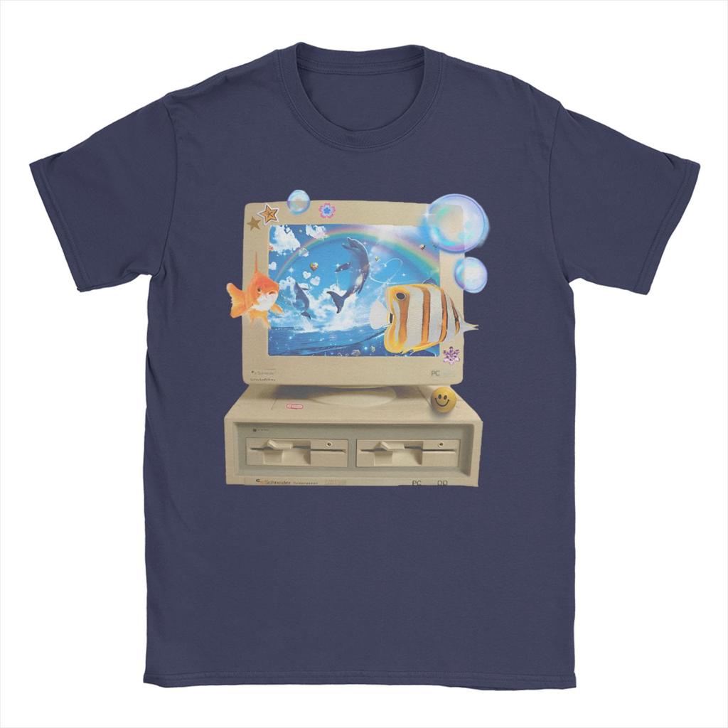 Frutiger Aero Aesthetic T-Shirt for Men Women Softstyle Novelty 100% Cotton Tees O Neck Short Sleeve T Shirts Big Size Clothes