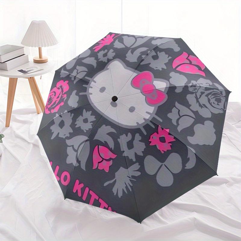 1pc Hello Kitty Floral Design Umbrella with Plastic Handle,Suitable for All Seasons Home Travel Outdoor UmbrellaSanlio576