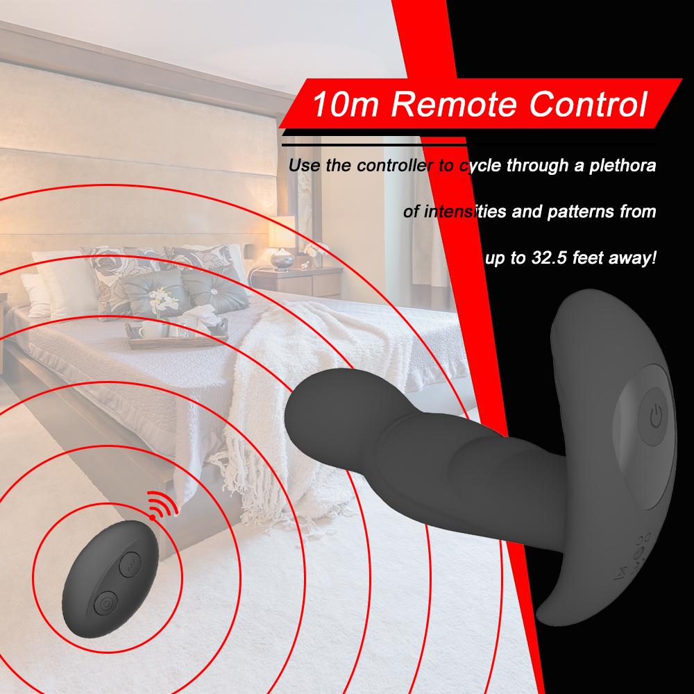 360 Degree Prostate Massager Rotating Anal Vibrator Silicone Male Butt Plug Anus Vibrating Sex Toy For Men G-Spot Stimulation