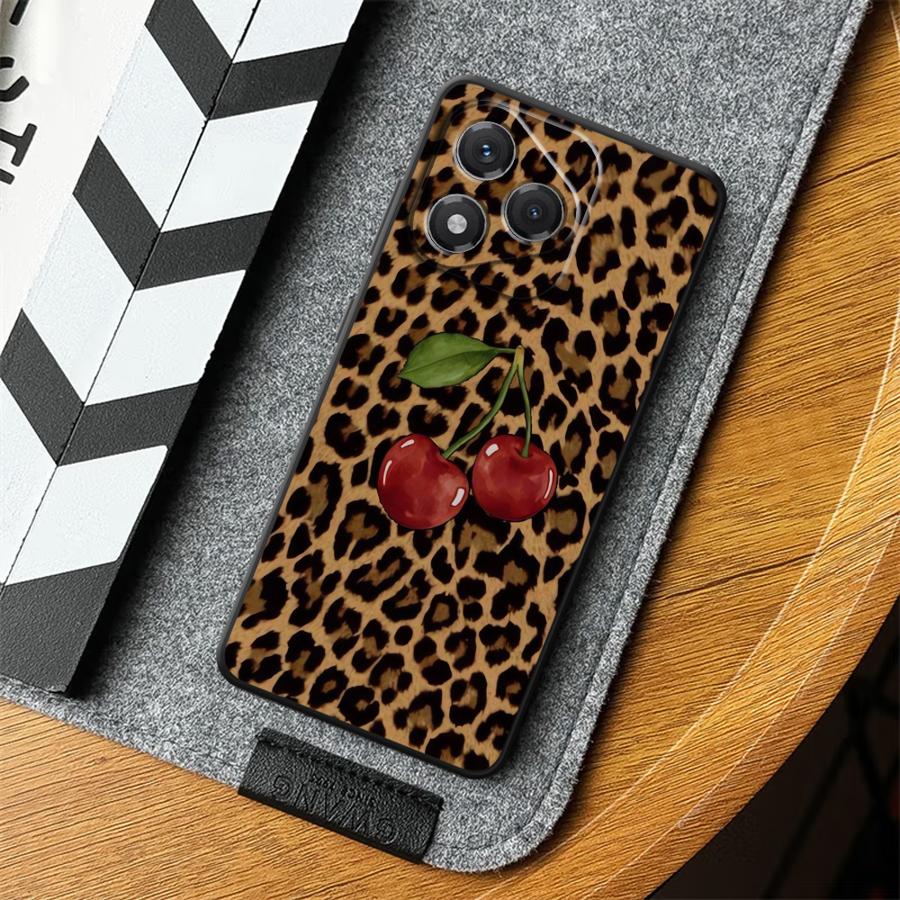 Funda Phone Cover Case for Huawei P20 Lite 2018 P30 P20 Pro P20 P40 Lite P Smart 2019 Leopard Cherry
