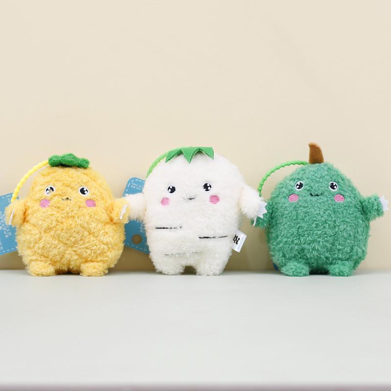 Adorable Plush Farm Monsters Keychains Cute 4-inch Plant Stuffed Bag Charms Soft Pp Cotton