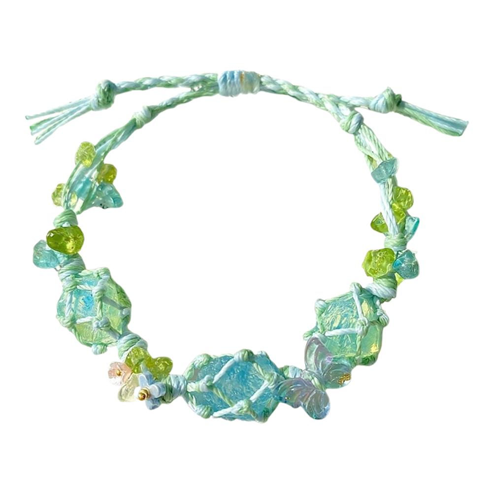 DIY Crystal Bracelet Material Pack Aesthetic Natural Stone Bracelet Exquisite Colorful Gravel Bead Bracelet for Friends Gifts