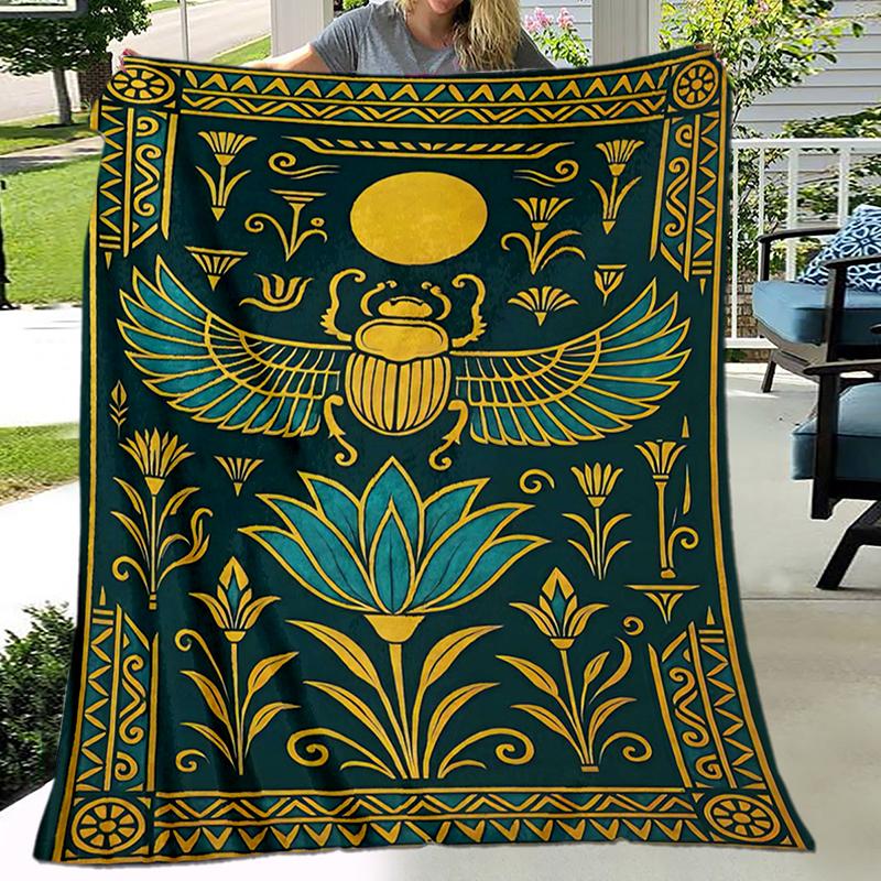 

1PC Ancient Egyptian murals, Vikings, Anubis blanket, all season lightweight home office outdoor nap multifunctional blanket 80cm x 120cm