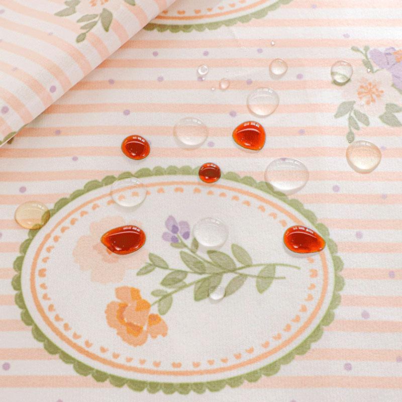 Pastoral Geometric Printed Tablecloth Pvc Waterproof Oil-Proof Rectangular Table Mat Soft Wear-Resistant Dining Table Decoration