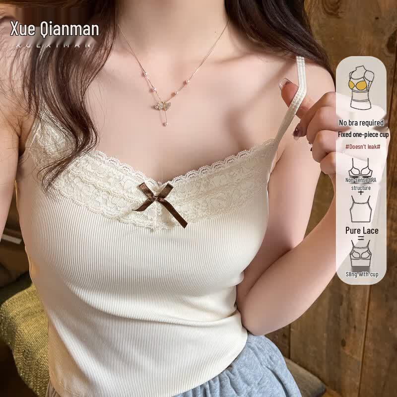 Women s Ribbed Camisole with Built-in Bra M