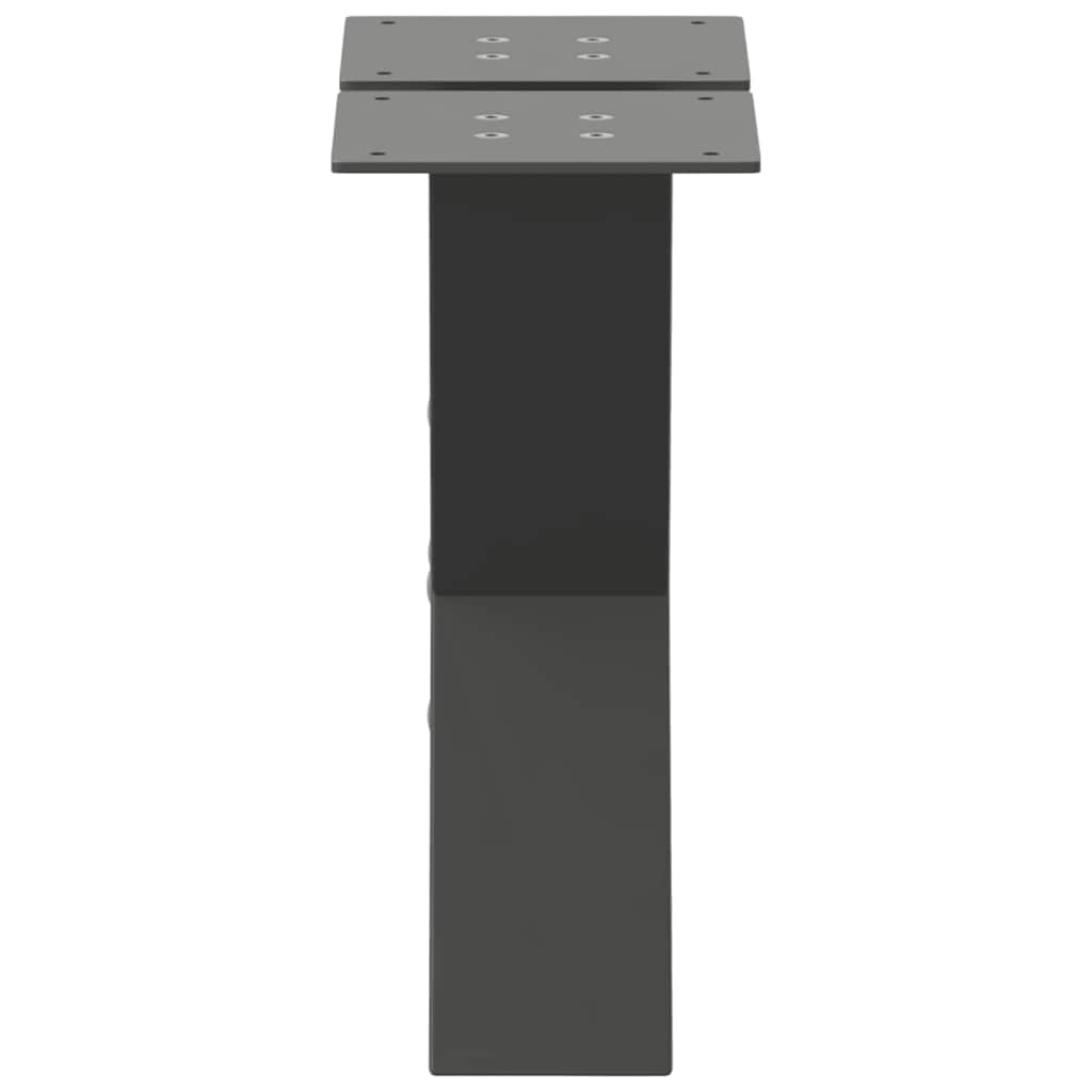 Vidaxl Coffee Table Legs, 2 Pcs, Anthracite, 40X(30-31) Cm, Steel