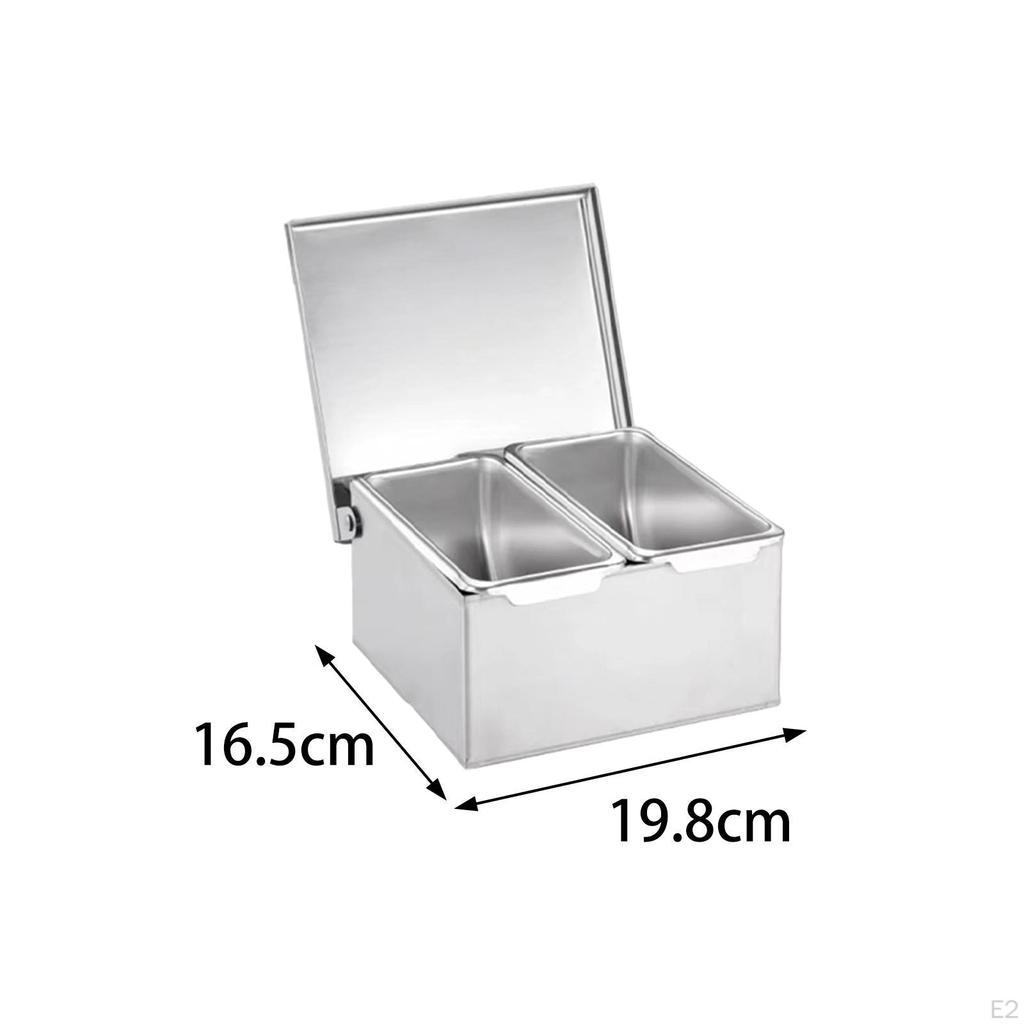 Krydderkrukke Krydder Krydder Oppbevaringsboks, Rustfritt stål for Restaurant Bar