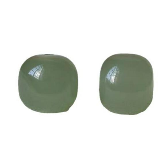 Natural Hetian Lake Green Jade Beads: Round, Barrel, and Lulutong Multi-Treasure Bracelet Spacer Beads.