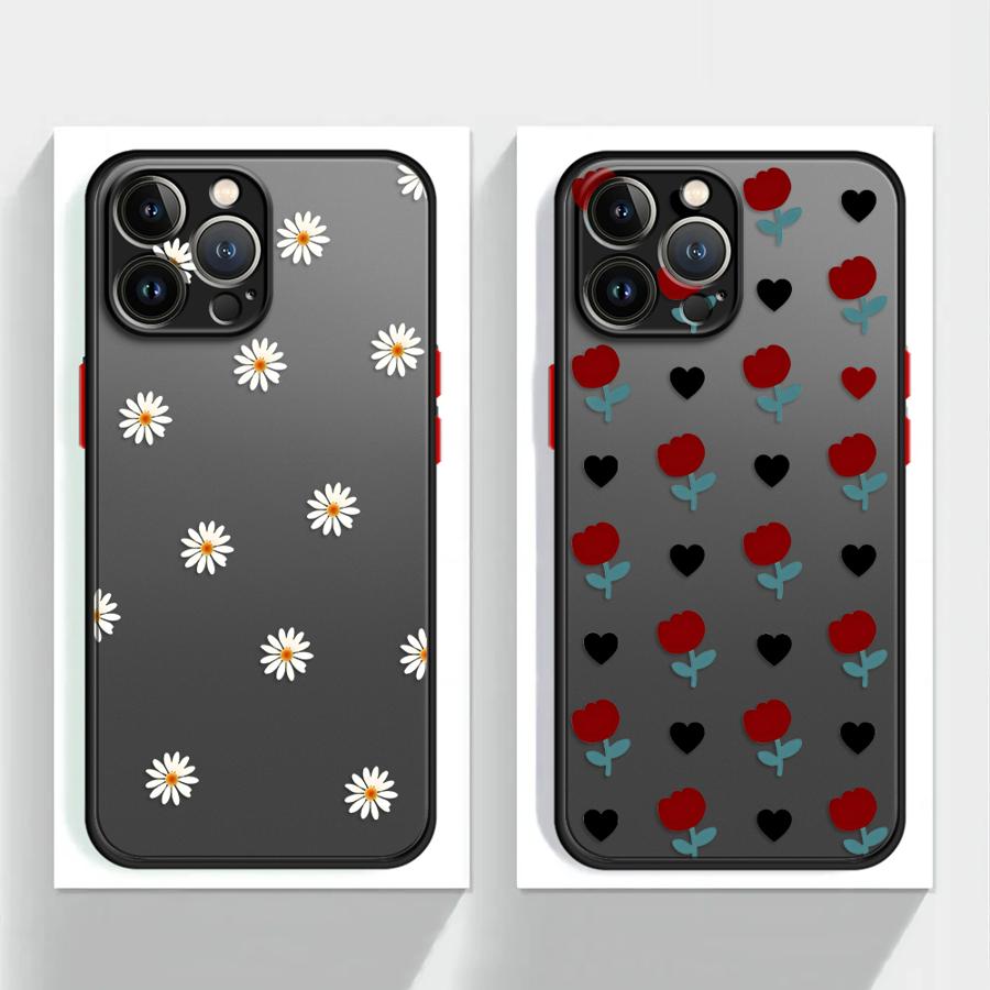 Cute Flower Funda Back Phone Cover Case for iPhone 17 Pro Max 16 Plus 11 7 8 SE 12 XS XR 15 Air 14 13 Mini