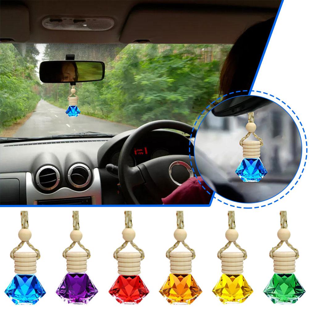 7ml Car Hanging Bottles Perfume Aromatherapy Refillable Air Freshener Diffuser Oil Fragrance Bottle Vehicle Auto Sapper Pendant