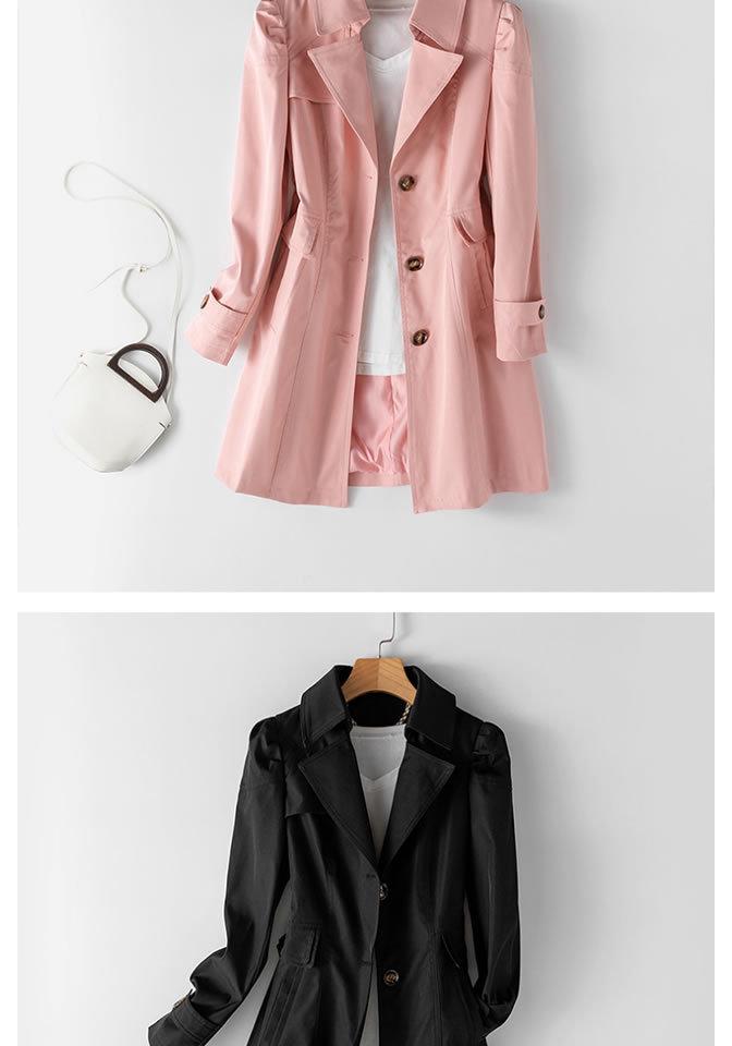 Coupe-vent 2025: Veste Mi-Longue Ajustée Style Coréen pour Femme pour le Printemps et l'Automne