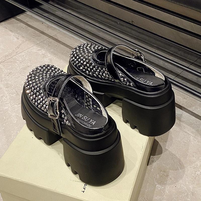 Fashion 10CM Synthetic Leather Slip On Slippers New 2025 Summer Platform Bling Sandals Woman ROME High Heels Casual Flip Flops Zapatos