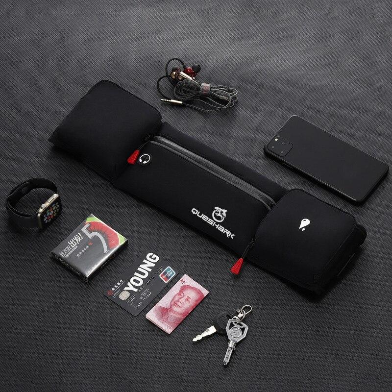 Queshark Nastavitelný bederní pás f běžecká taška s držákem na láhev na vodu cyklistika kempování turistika posilovna pouzdro na telefon sportovní taška