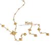 Collier Y-Chain à pampilles étoile à huit branches élégante Xia Ling, Acier inoxydable, Plaqué or 18 carats, Bijou polyvalent pour femmes