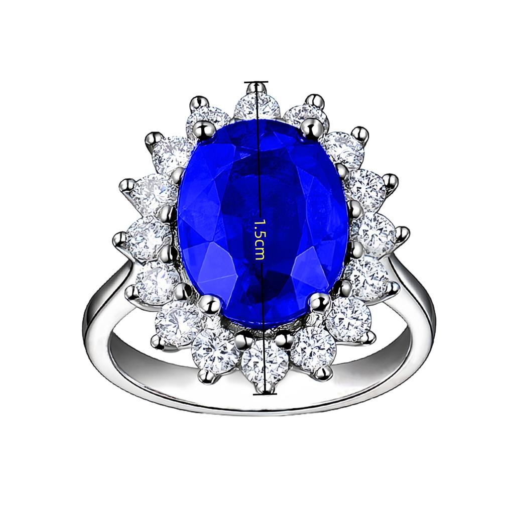 2026 Ring Opening Adjustable Inlaid Sapphire Ring Colored Gemstone Female Living Mouth Ring