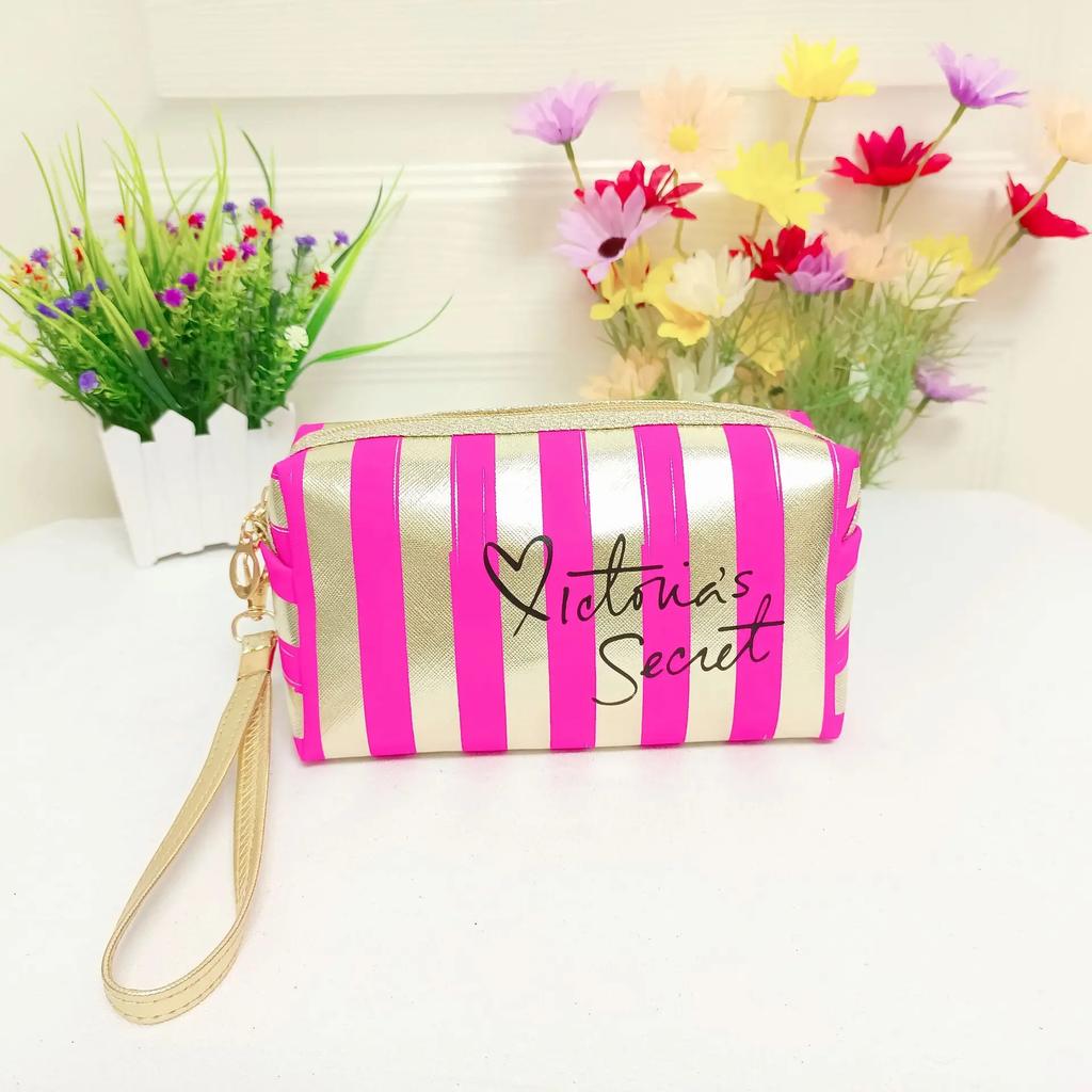 Tragbare gestreifte Make-up-Tasche, kleine Größe, hochwertige Handtasche, tragbare Mini-Make-up-Aufbewahrungstasche, wasserdichte Damentasche cs013