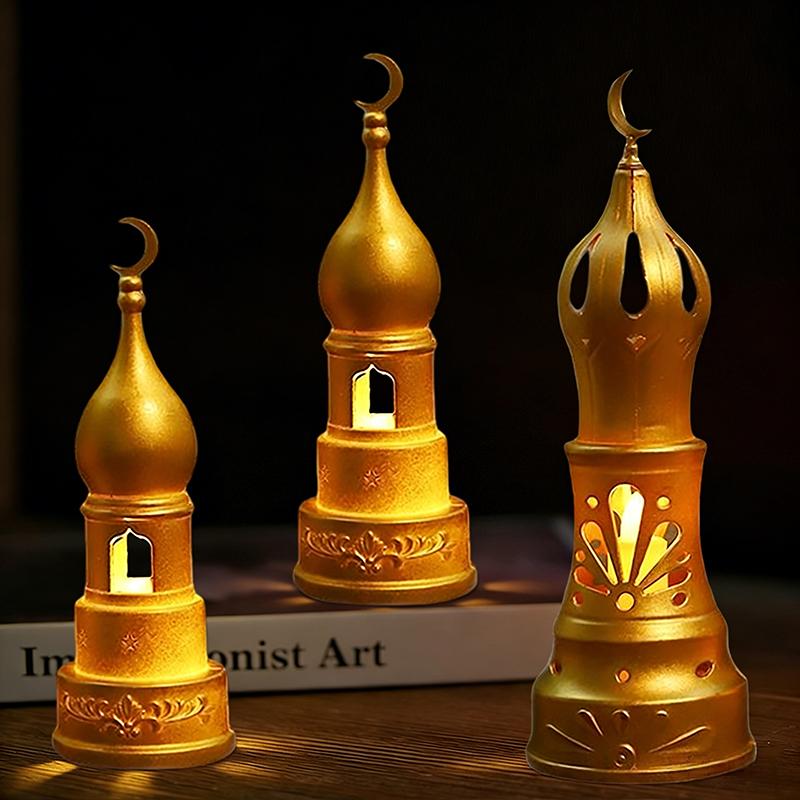 Ramadan Party Dekoration 2026 Eid Mubarak Laterne Ramadan Schreibtisch Kerzenlampe Stern und Mond Islamische Party Dekoration