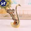 6Pcs Decorative Craft Metal Swan Base Spoon Holder Kitchen Tableware Cutlery Set Creative