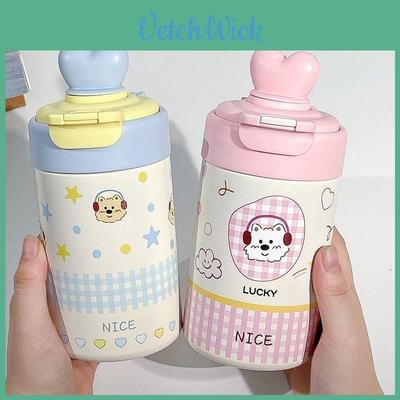 Girl Thermal Mug With Straw And Tea Strainer For Home Office Travel