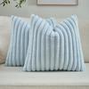 New Faux Rabbit Fur Square Cushion Cover Big Thick Striped Super Soft Solid Color Pillow Cover Sofa Decor Cushion Covers 2026