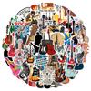 50pcs Cartoon Musical Instruments Stickers Graffiti for Phone Laptop Guitar Helmet Travel Luggage Skateboard DIY Decals