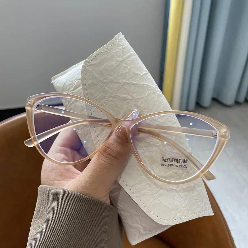 Ladies Retro Anti-Blue Myopia Glasses Vintage Ultralight Minus Diopter Glasses Eyewear Women Trendy Cat Eye Frame Eyeglasses