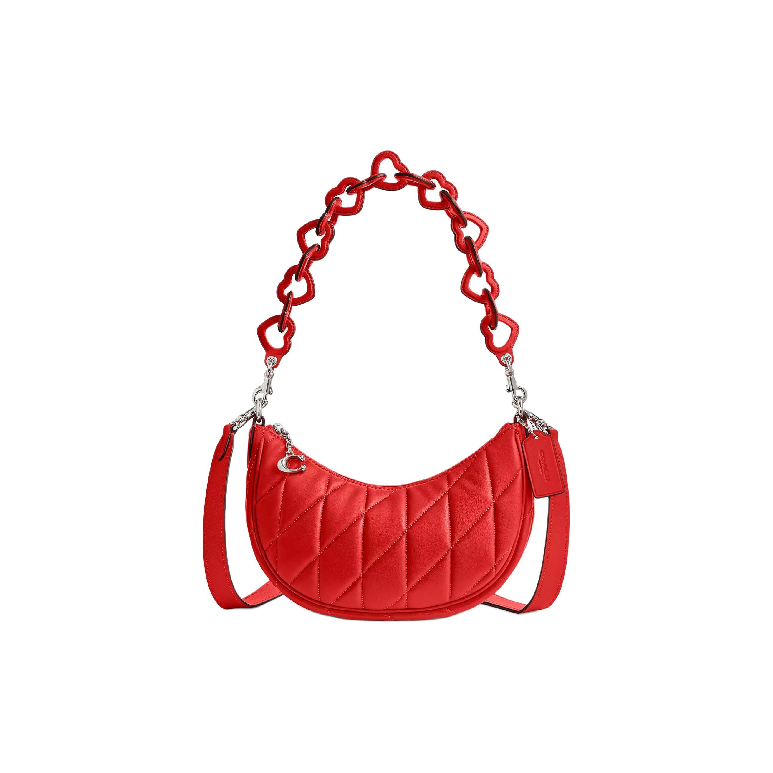 

Coach Mira 24 Logo Tag Zipper Napa Leather Handheld Shoulder Bag Medium Women handbags Sport-Red CP223-LHPJ6 Gift Box Set (Basic Set+Black Box)
