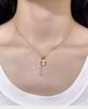 Nickel Silver-Plated Gold Lucky Clover Coin Tassel Necklace